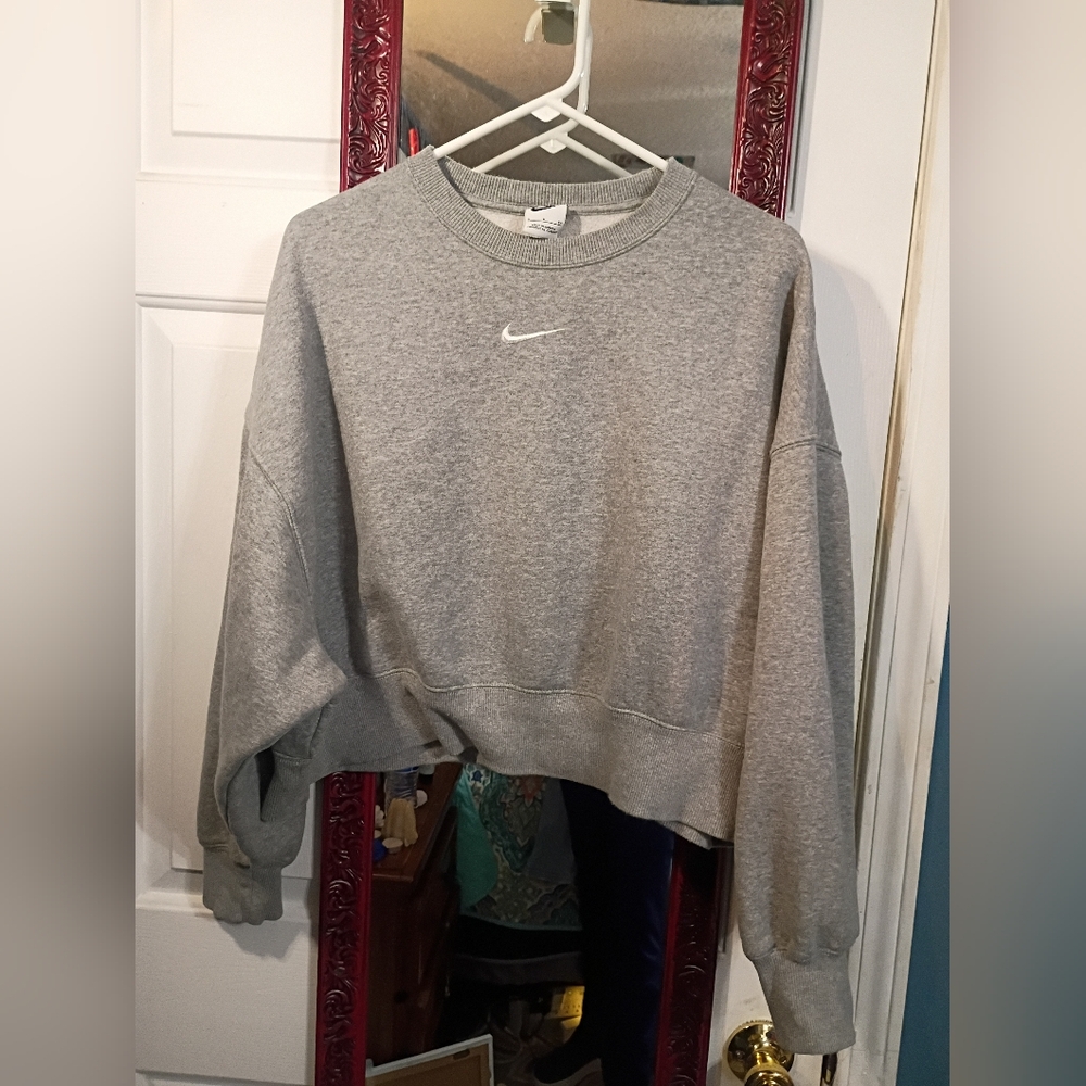 Nike Women's Classic Gray Crew Neck Sweater